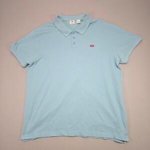 Levis Polo Shirt XXL Mens‎ Short Sleeve Light Blue Standard Fit Casual Top